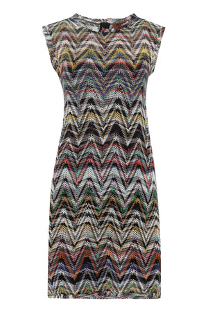 Chevron-motif knitted dress-0